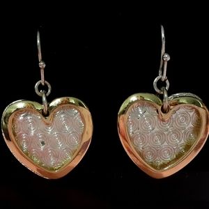 Beautiful Silver and Gold Heart Earrings